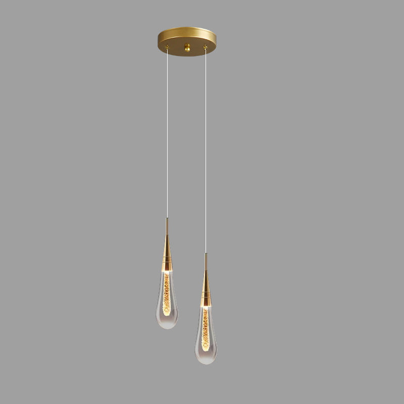 Contemporary Droplet Aluminum Iron Glass LED Chandelier for Dining Room Design