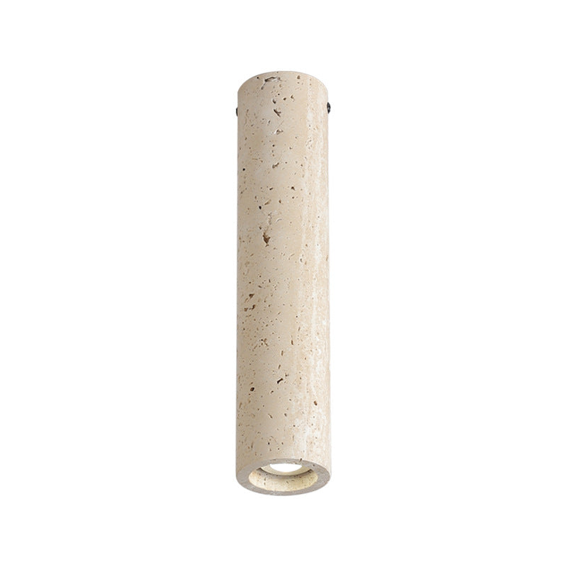 Modern Minimalist Yellow Travertine Iron Flush Mount Ceiling Light - 1-Light Entryway Fixture