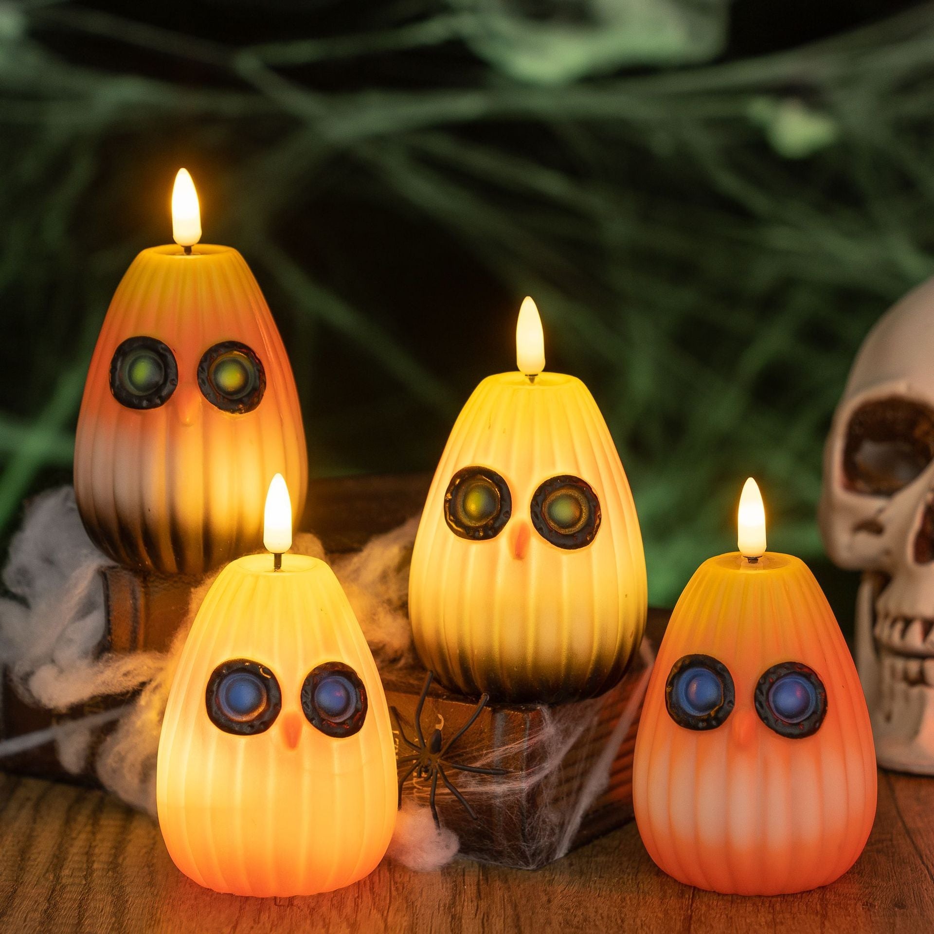 Contemporary Creative Halloween Owl PVC LED Kids Decorative Night Light for Bedroom, Adorable Nightlight for Children, Battery Operated Owl Lamp, Cute Bedroom Decor, Fun Halloween Themed Light, Kid-Friendly Night Light, Color Changing LED Owl Night Light,