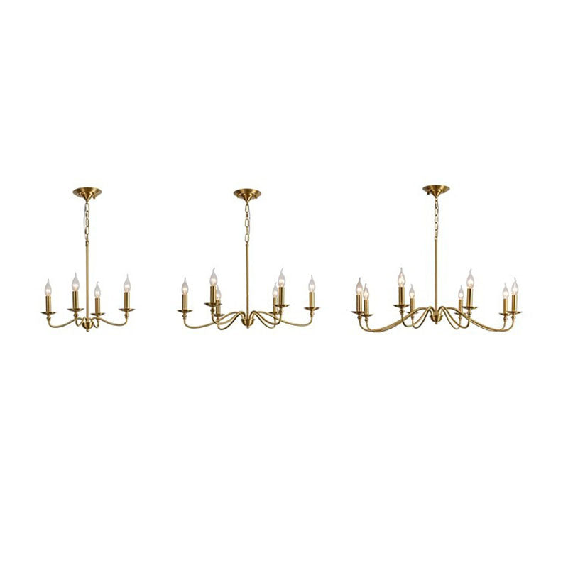 Contemporary Copper Glass Chandelier - 4/6/8 Light Living Room Fixture
