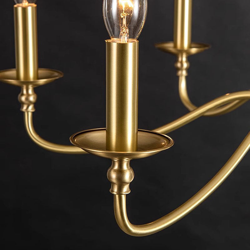 Contemporary Copper Glass Chandelier - 4/6/8 Light Living Room Fixture