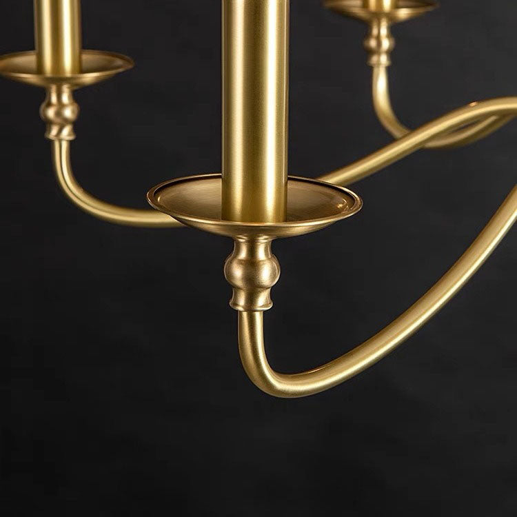 Contemporary Copper Glass Chandelier - 4/6/8 Light Living Room Fixture