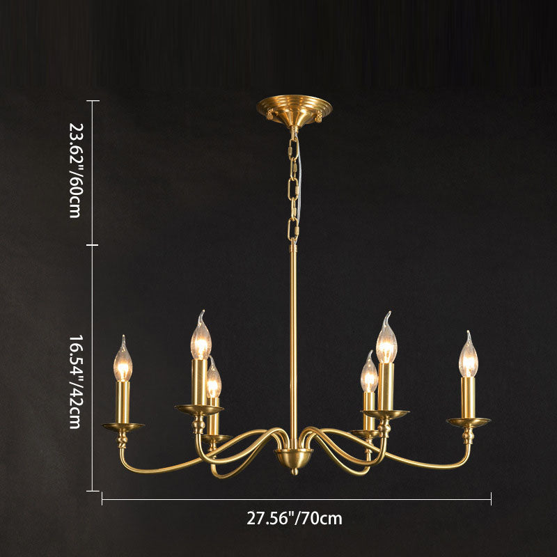 Contemporary Copper Glass Chandelier - 4/6/8 Light Living Room Fixture