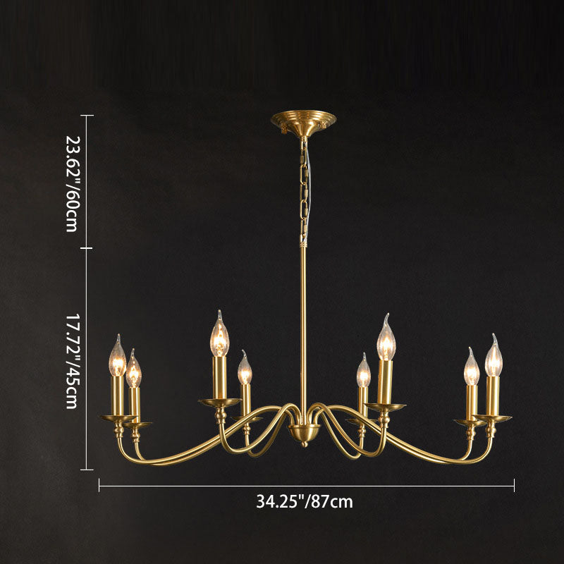 Contemporary Copper Glass Chandelier - 4/6/8 Light Living Room Fixture
