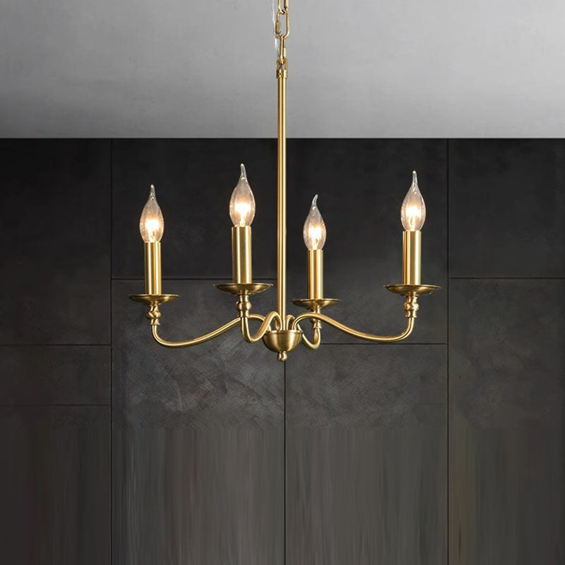 Contemporary Copper Glass Chandelier - 4/6/8 Light Living Room Fixture