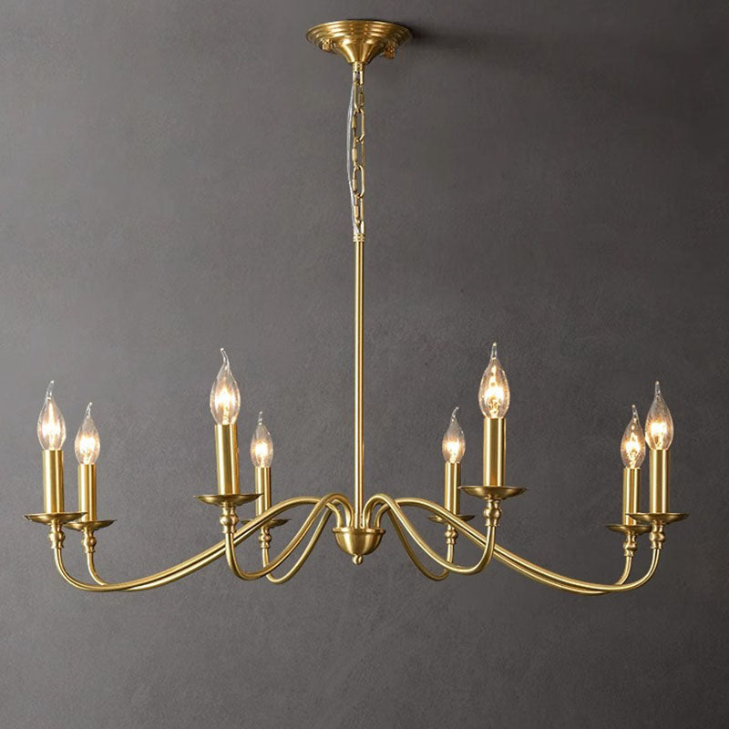 Contemporary Copper Glass Chandelier - 4/6/8 Light Living Room Fixture