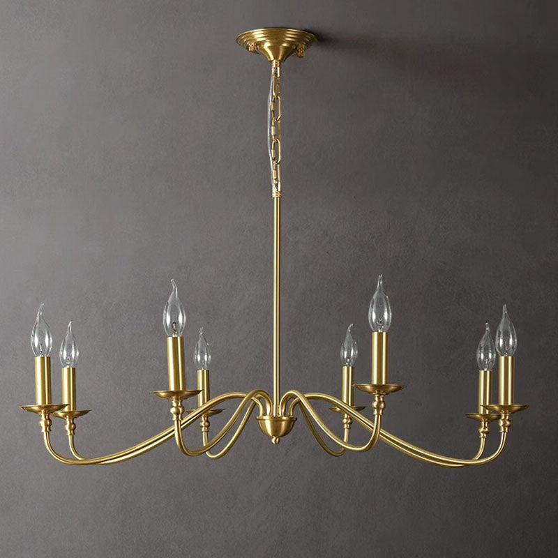 Contemporary Copper Glass Chandelier - 4/6/8 Light Living Room Fixture