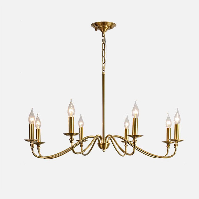 Contemporary Copper Glass Chandelier - 4/6/8 Light Living Room Fixture