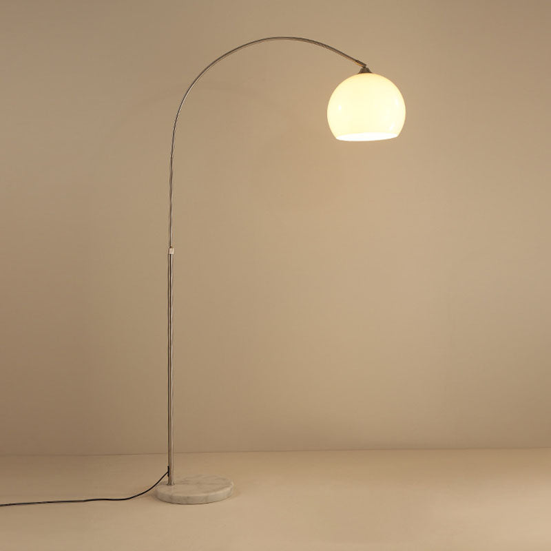 Modern Minimalist Marble Acrylic Stainless Steel Fishing Floor Lamp 1-Light