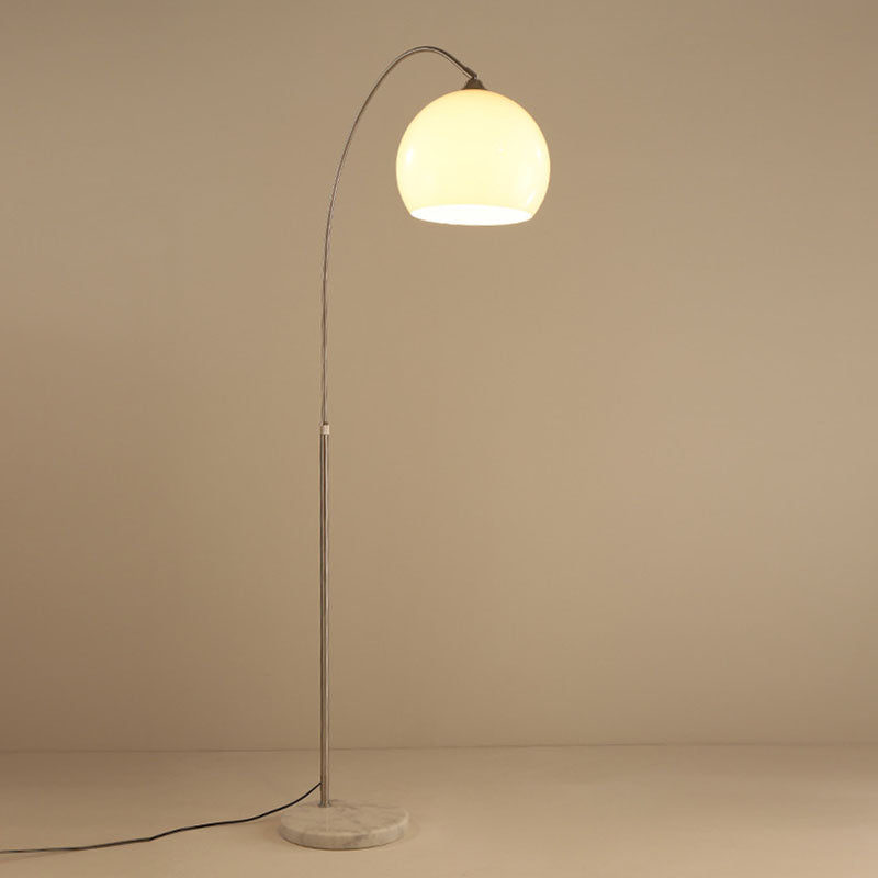 Modern Minimalist Marble Acrylic Stainless Steel Fishing Floor Lamp 1-Light