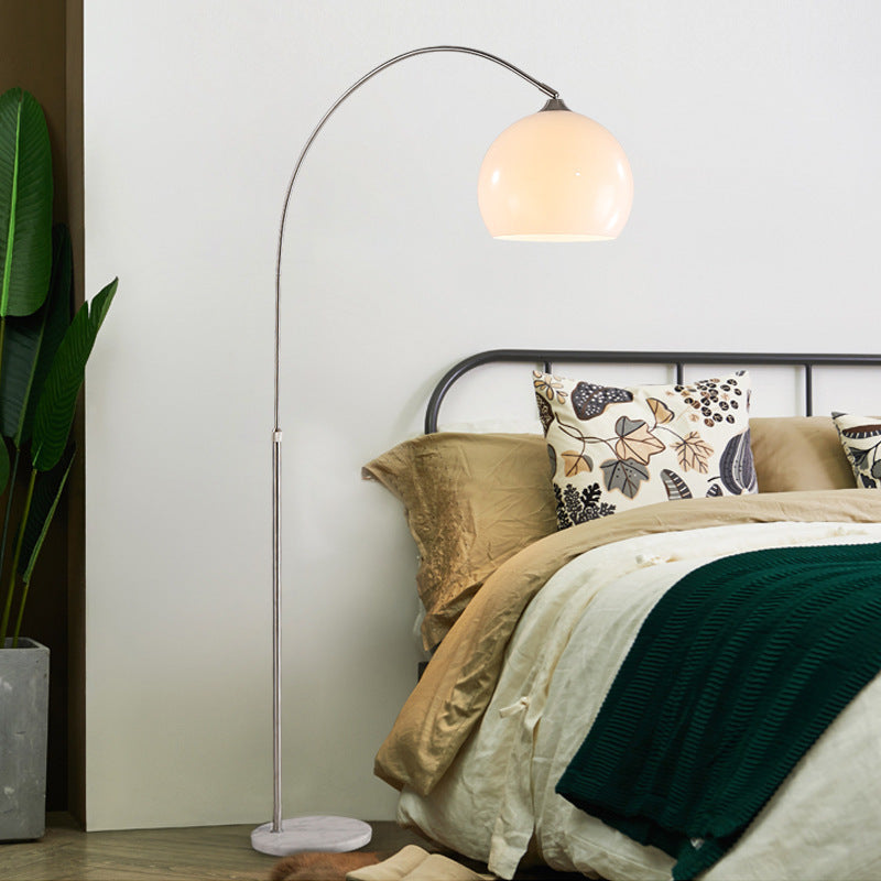 Modern Minimalist Marble Acrylic Stainless Steel Fishing Floor Lamp 1-Light
