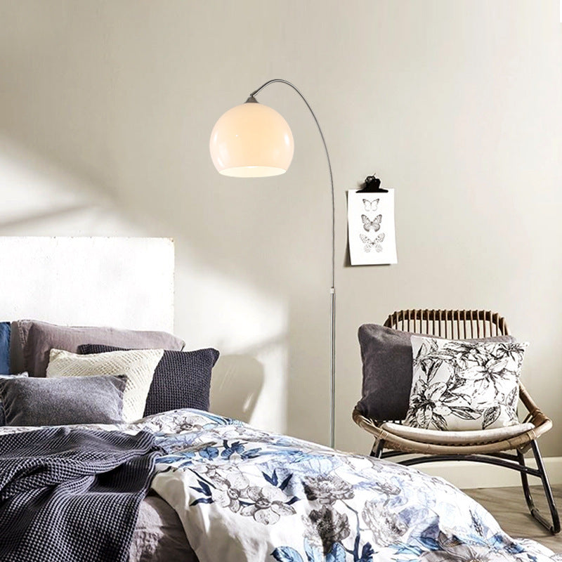 Modern Minimalist Marble Acrylic Stainless Steel Fishing Floor Lamp 1-Light