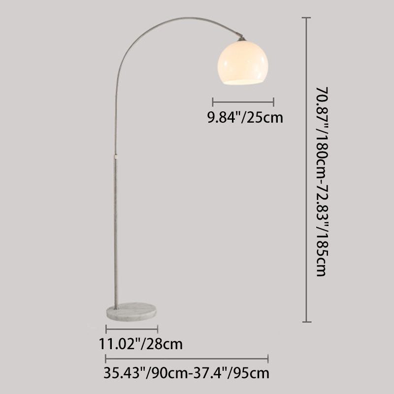Modern Minimalist Marble Acrylic Stainless Steel Fishing Floor Lamp 1-Light
