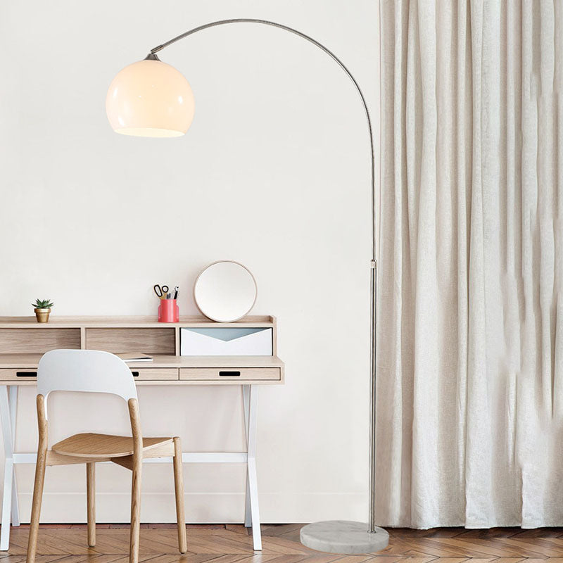 Modern Minimalist Marble Acrylic Stainless Steel Fishing Floor Lamp 1-Light