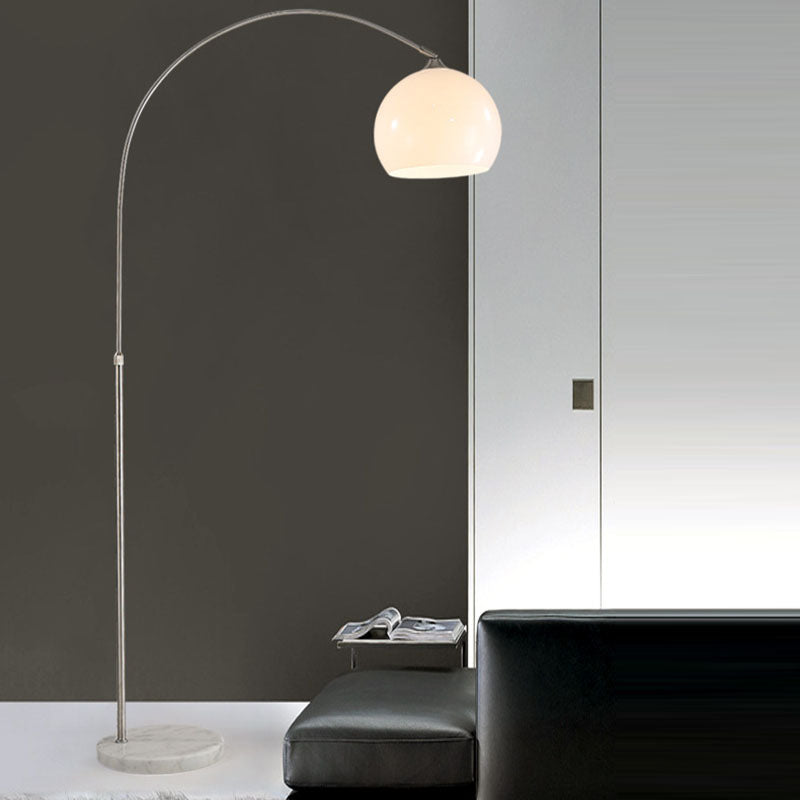 Modern Minimalist Marble Acrylic Stainless Steel Fishing Floor Lamp 1-Light