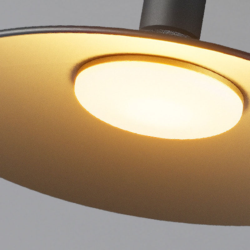 Contemporary Aluminum Round 1-Light Waterproof Semi-Flush Mount Ceiling Light for Outdoor Patio