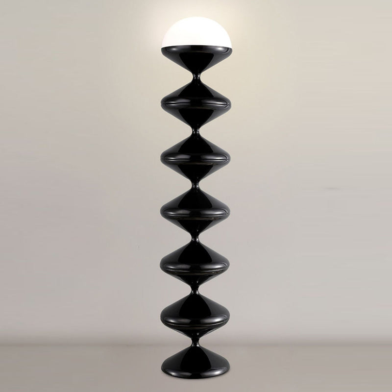 Contemporary Scandinavian Iron Acrylic Cream Floor Lamp - 1-Light Bedroom Lighting
