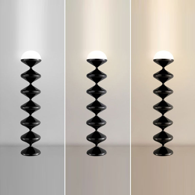 Contemporary Scandinavian Iron Acrylic Cream Floor Lamp - 1-Light Bedroom Lighting