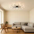 Contemporary Nordic Round LED Semi-Flush Mount Ceiling Light - Iron, Aluminum & Acrylic for Living Room