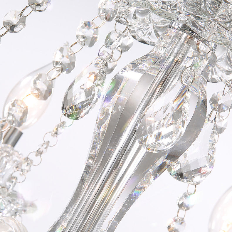 Contemporary Luxury Metal Crystal Round Chandelier - 6/8/10 Light Design for Living Room