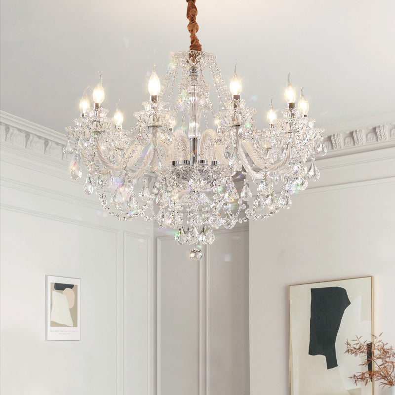 Contemporary Luxury Metal Crystal Round Chandelier - 6/8/10 Light Design for Living Room
