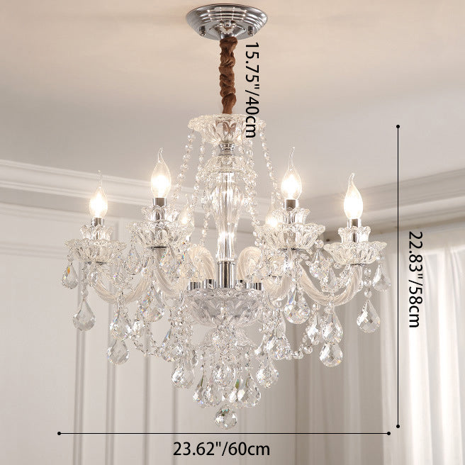 Contemporary Luxury Metal Crystal Round Chandelier - 6/8/10 Light Design for Living Room