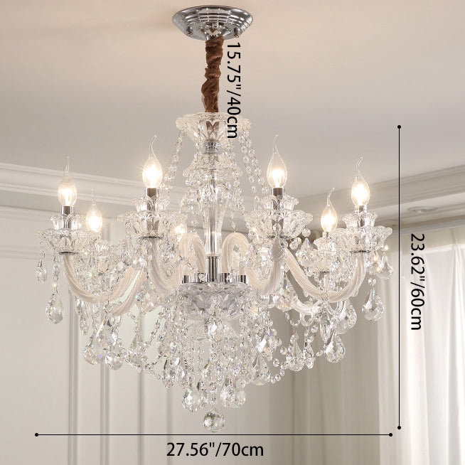 Contemporary Luxury Metal Crystal Round Chandelier - 6/8/10 Light Design for Living Room