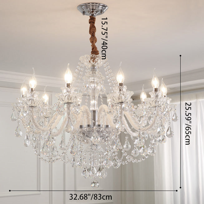 Contemporary Luxury Metal Crystal Round Chandelier - 6/8/10 Light Design for Living Room