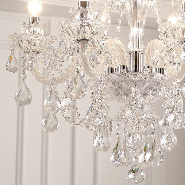Contemporary Luxury Metal Crystal Round Chandelier - 6/8/10 Light Design for Living Room