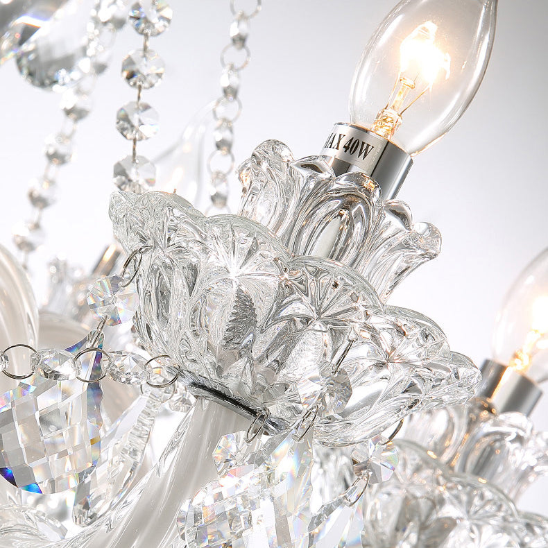 Contemporary Luxury Metal Crystal Round Chandelier - 6/8/10 Light Design for Living Room