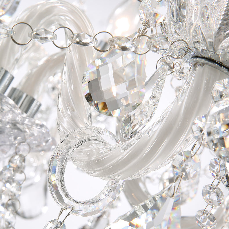 Contemporary Luxury Metal Crystal Round Chandelier - 6/8/10 Light Design for Living Room