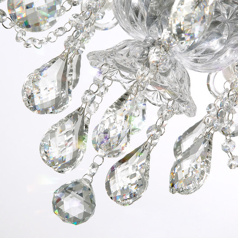 Contemporary Luxury Metal Crystal Round Chandelier - 6/8/10 Light Design for Living Room