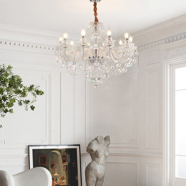 Contemporary Luxury Metal Crystal Round Chandelier - 6/8/10 Light Design for Living Room