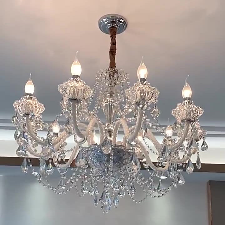 Contemporary Luxury Metal Crystal Round Chandelier - 6/8/10 Light Design for Living Room