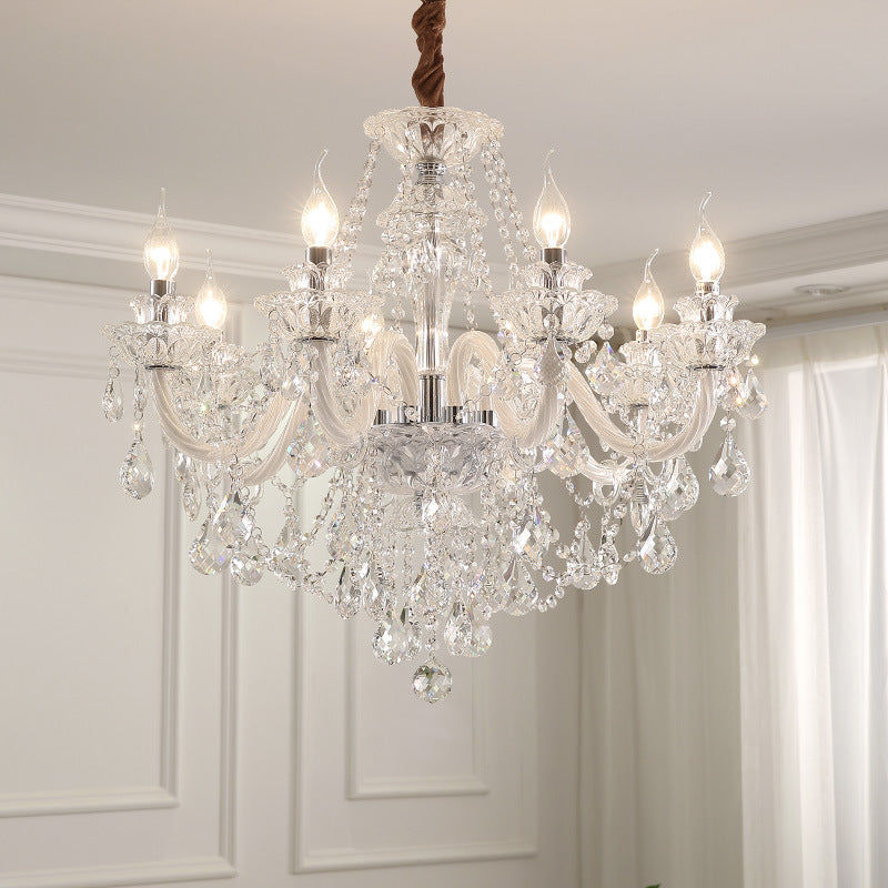 Contemporary Luxury Metal Crystal Round Chandelier - 6/8/10 Light Design for Living Room
