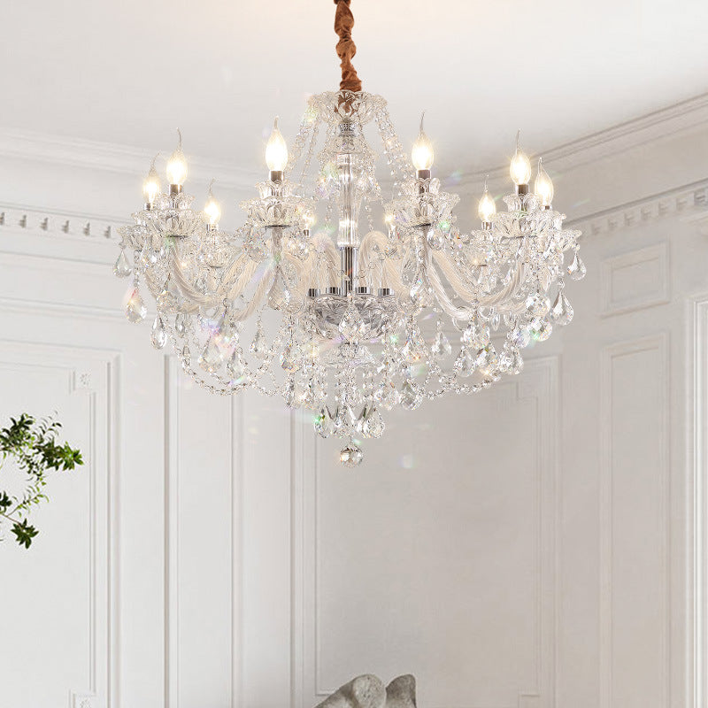 Contemporary Luxury Metal Crystal Round Chandelier - 6/8/10 Light Design for Living Room