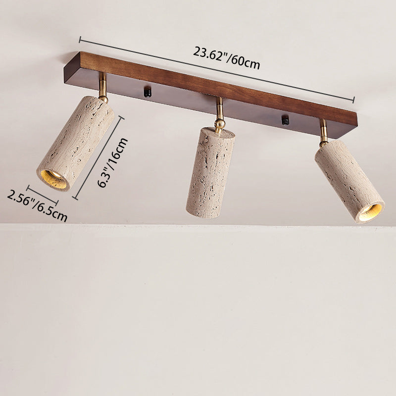 Contemporary Scandinavian Travertine Wood Iron 3-Light Semi-Flush Mount Ceiling Light 

Elevate your living room with this stylish semi-flush mount ceiling light. Featuring a sleek Scandinavian design, this fixture combines travertine, wood, and iron for