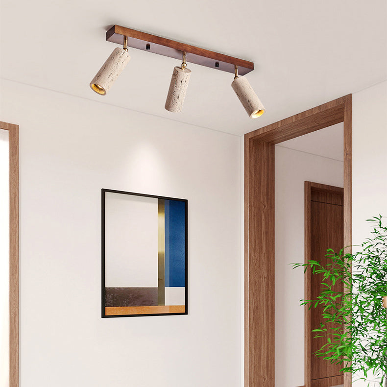 Contemporary Scandinavian Travertine Wood Iron 3-Light Semi-Flush Mount Ceiling Light 

Elevate your living room with this stylish semi-flush mount ceiling light. Featuring a sleek Scandinavian design, this fixture combines travertine, wood, and iron for