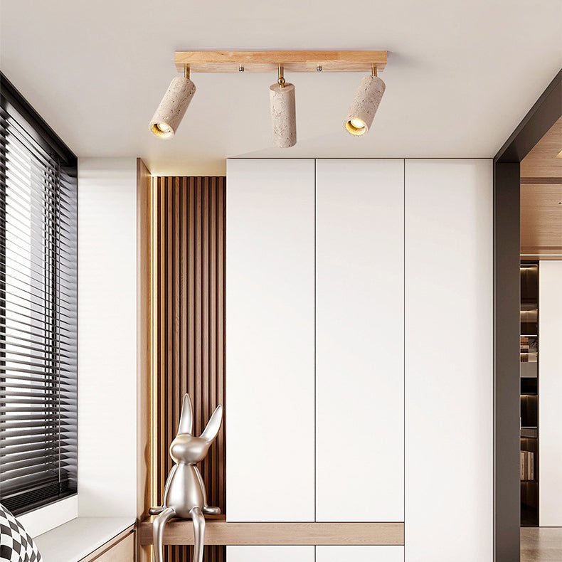 Contemporary Scandinavian Travertine Wood Iron 3-Light Semi-Flush Mount Ceiling Light 

Elevate your living room with this stylish semi-flush mount ceiling light. Featuring a sleek Scandinavian design, this fixture combines travertine, wood, and iron for