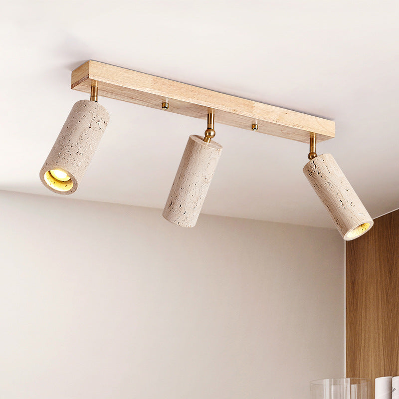Contemporary Scandinavian Travertine Wood Iron 3-Light Semi-Flush Mount Ceiling Light 

Elevate your living room with this stylish semi-flush mount ceiling light. Featuring a sleek Scandinavian design, this fixture combines travertine, wood, and iron for