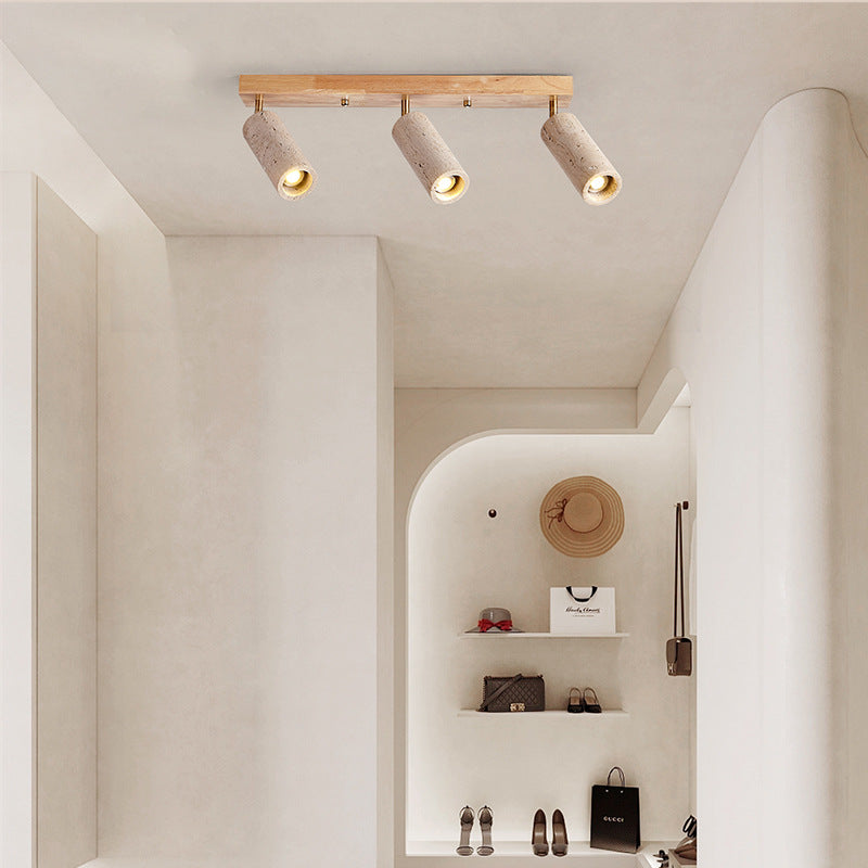 Contemporary Scandinavian Travertine Wood Iron 3-Light Semi-Flush Mount Ceiling Light 

Elevate your living room with this stylish semi-flush mount ceiling light. Featuring a sleek Scandinavian design, this fixture combines travertine, wood, and iron for
