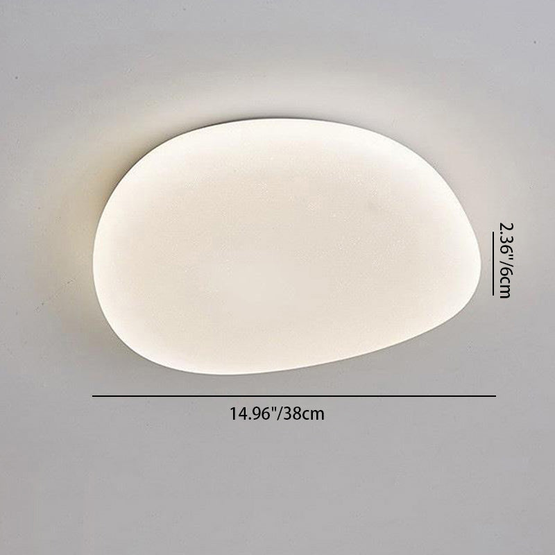Modern Minimalist Pebble Shape LED Flush Mount Ceiling Light for Bedroom