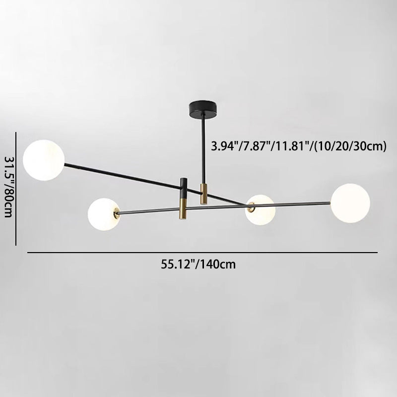 Scandinavian Magic Bean Chandelier - 4/6/8 Light Orb Glass Iron for Living Room