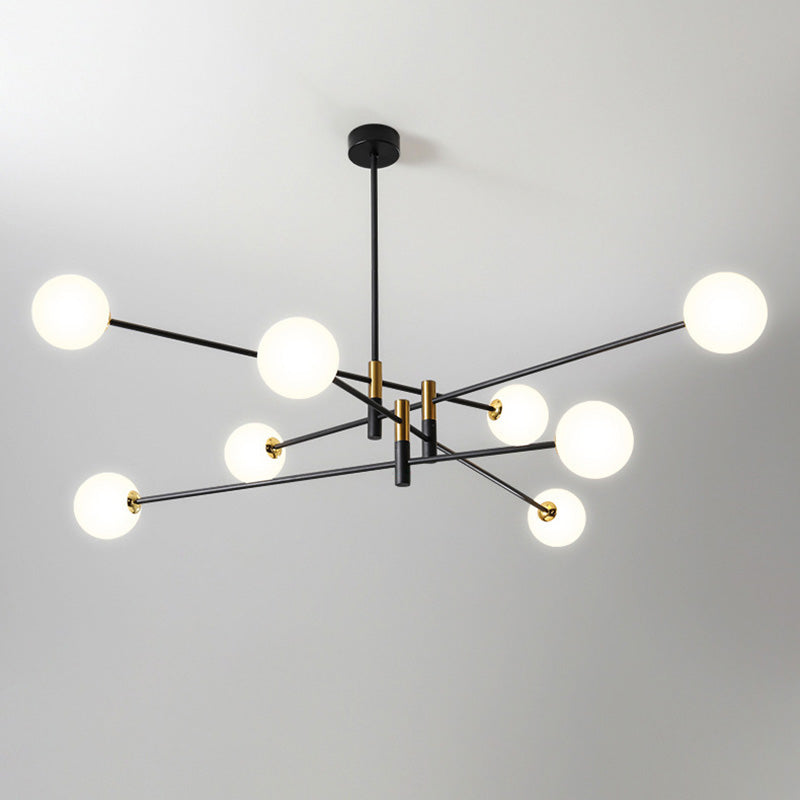 Scandinavian Magic Bean Chandelier - 4/6/8 Light Orb Glass Iron for Living Room
