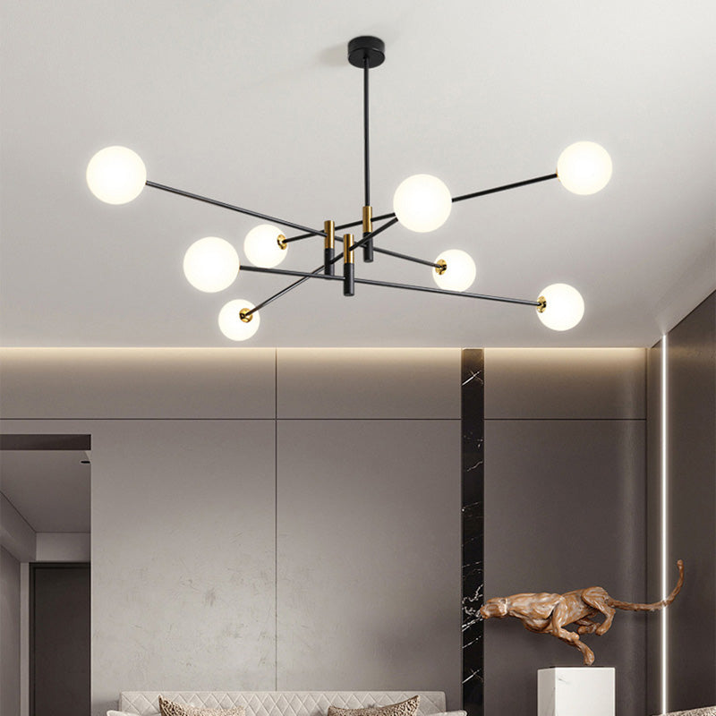 Scandinavian Magic Bean Chandelier - 4/6/8 Light Orb Glass Iron for Living Room