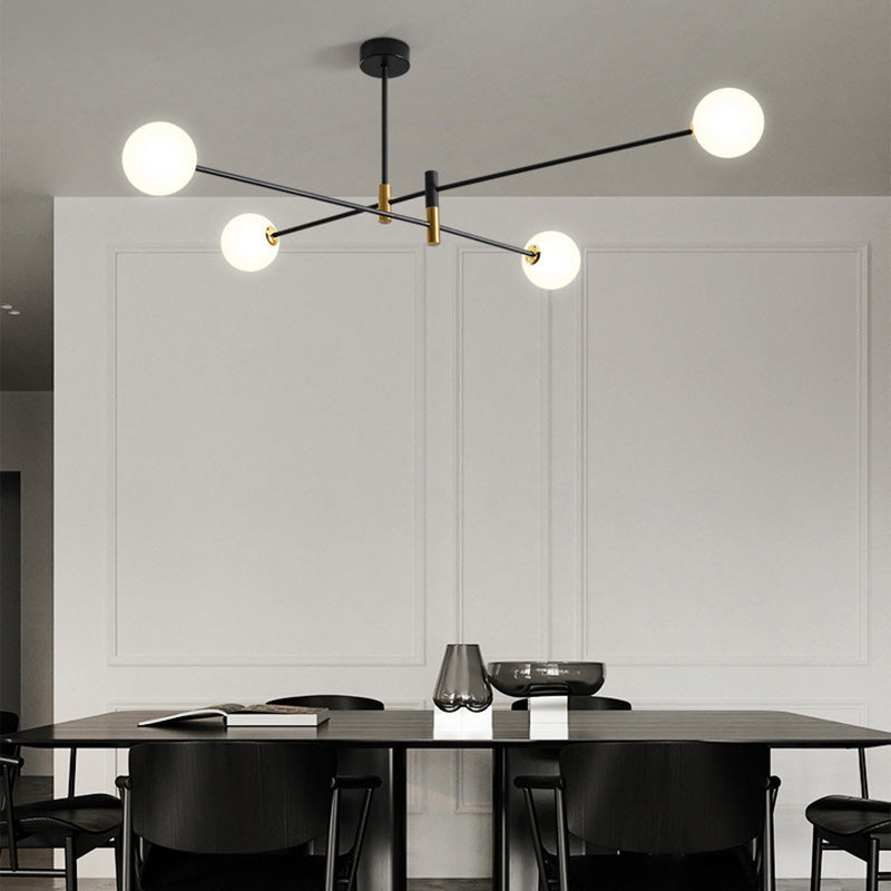 Scandinavian Magic Bean Chandelier - 4/6/8 Light Orb Glass Iron for Living Room
