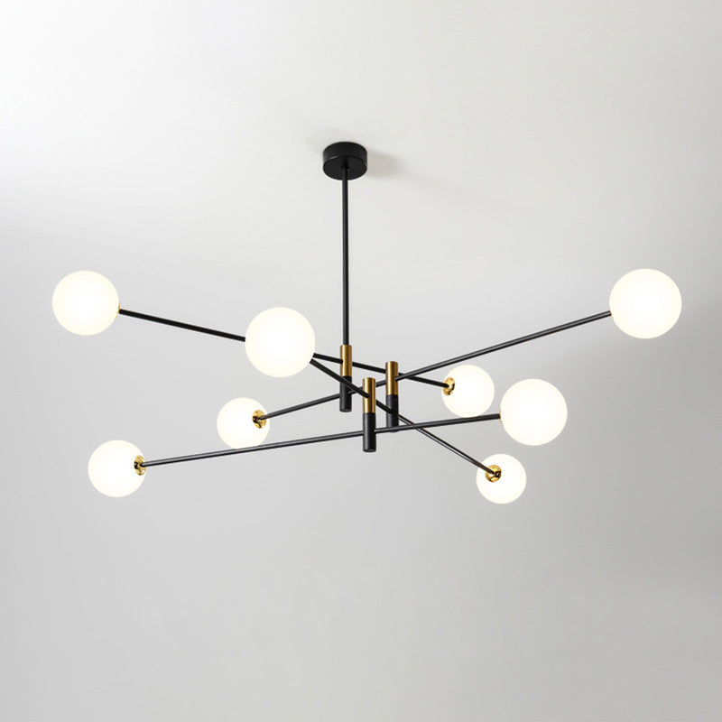 Scandinavian Magic Bean Chandelier - 4/6/8 Light Orb Glass Iron for Living Room