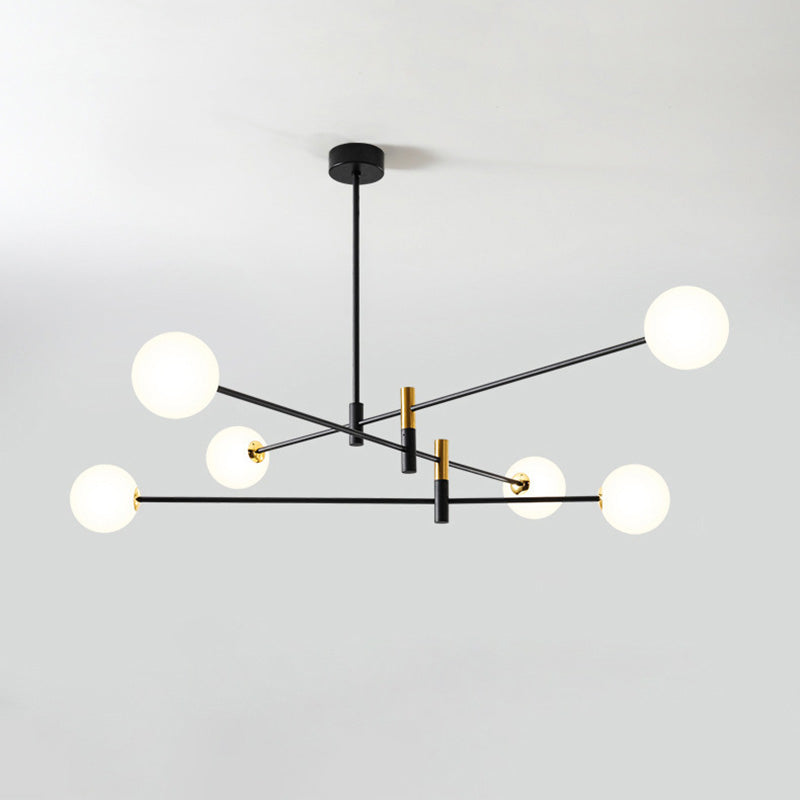 Scandinavian Magic Bean Chandelier - 4/6/8 Light Orb Glass Iron for Living Room