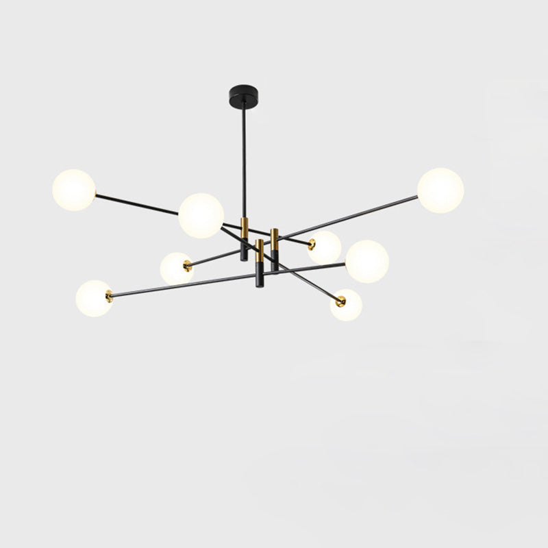 Scandinavian Magic Bean Chandelier - 4/6/8 Light Orb Glass Iron for Living Room