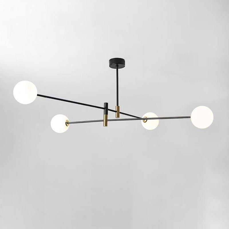 Scandinavian Magic Bean Chandelier - 4/6/8 Light Orb Glass Iron for Living Room